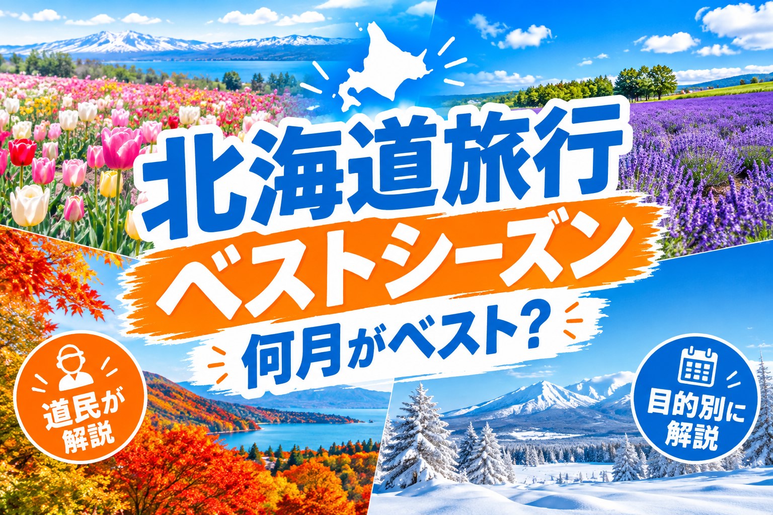 北海道旅行のベストシーズンを紹介する風景
